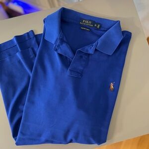 Like New Polo Ralph Lauren Pima Soft Touch Polo Shirt - Dark Blue (Men's XL)